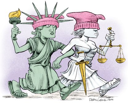 Political Cartoon U.S. Womens March on Washington