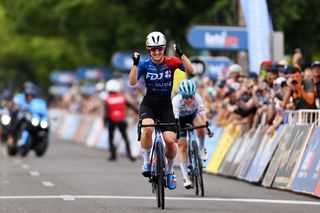 Grace Brown (FDJ-Suez) claims victory at the 2023 Tour Down Under ahead of Amanda Spratt (Lidl-Trek)