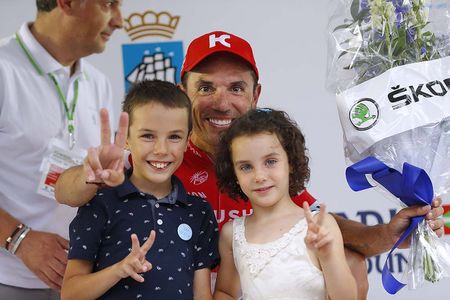 Joaquim Rodriguez (Katusha) celebrated his last race in Spain with his family