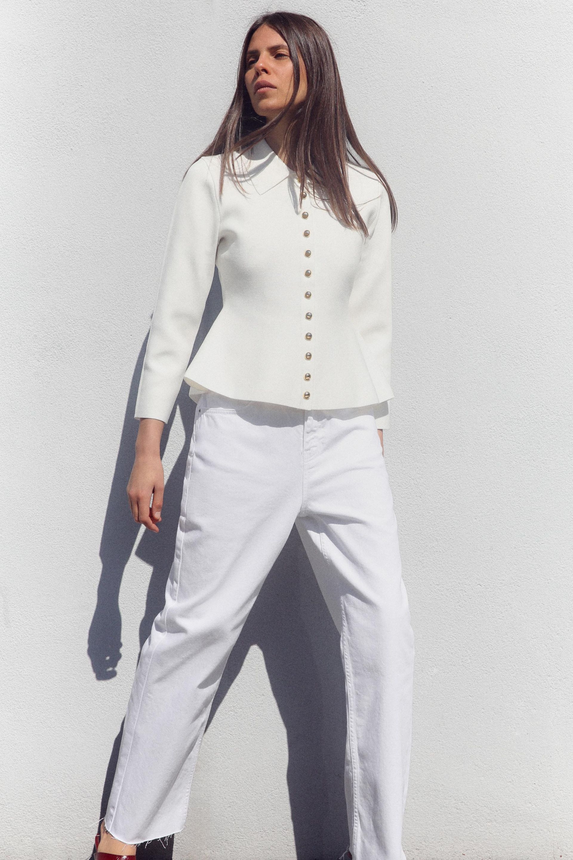 Plain Peplum Cardigan