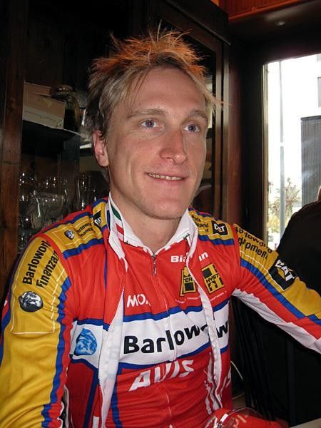 2005 Italian Champion Enrico Gasparotto kept everyone going with coffee.