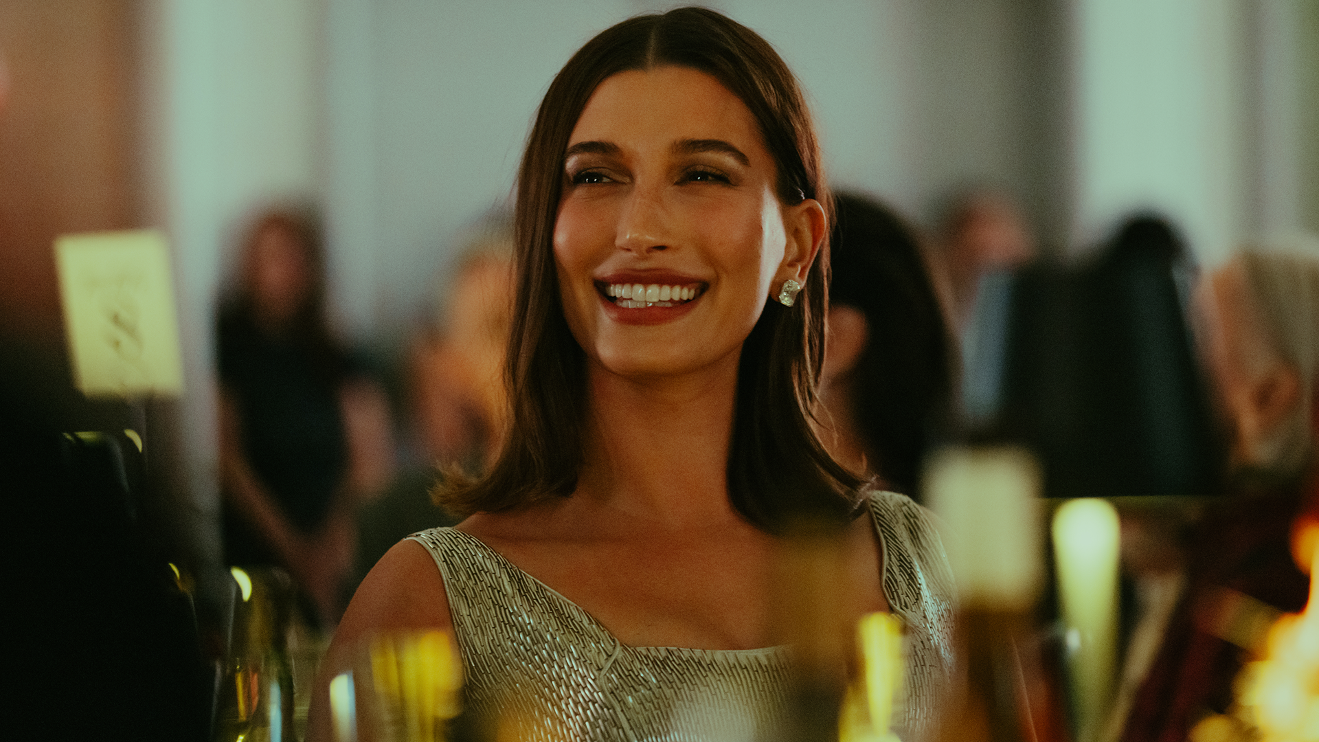 Hailey Bieber contested the tiger-print trend in a matching leopard bag and heels