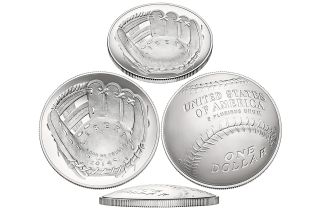 The Apollo 11 50th anniversary coins will be domed, or curved, like the 2014 National Baseball Hall of Fame coins.
