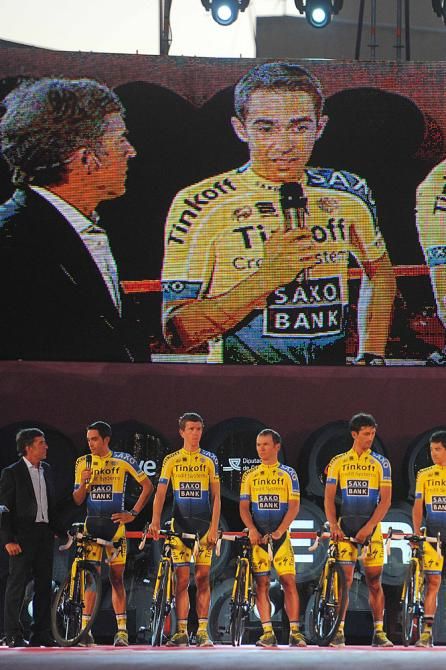 Alberto Contador is interviewed