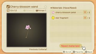 Animal Crossing Star Pieces Diy Recipes Cherry Blossom Wand