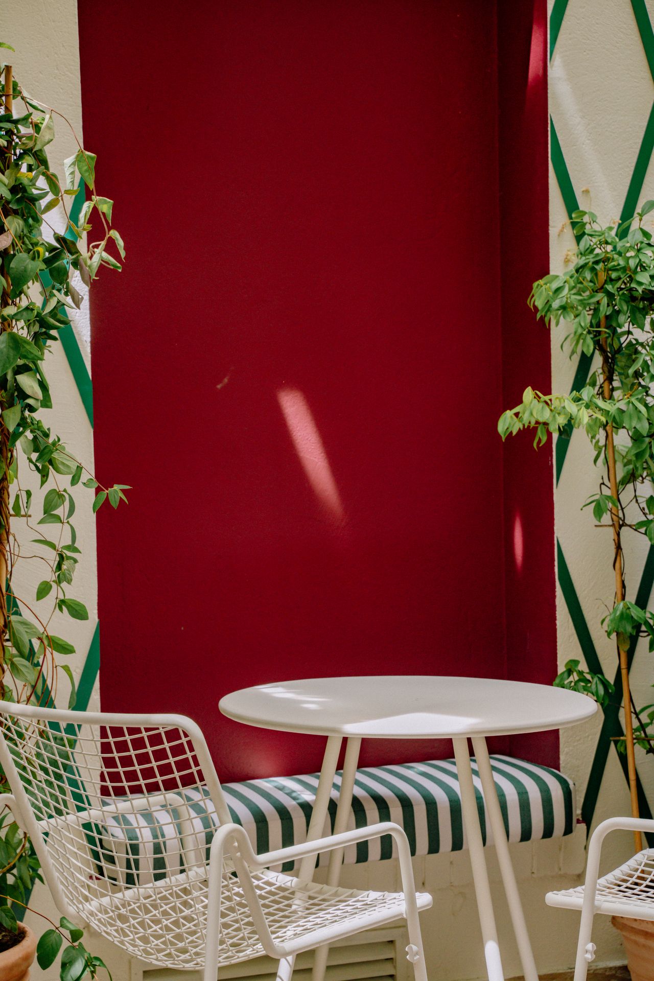 A bistrot-inspired hotel lobby.