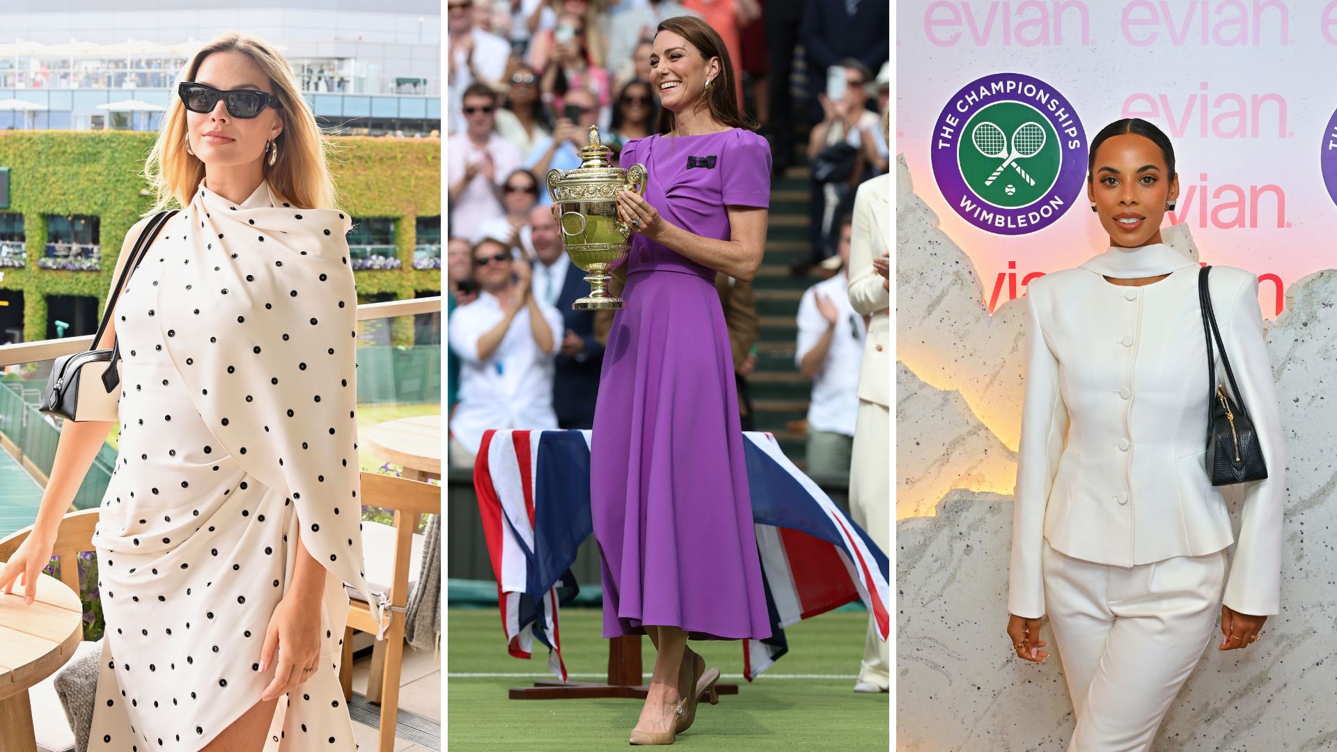 Margot Robbie, the Princess of Wales and Rochelle Humes at Wimbledon