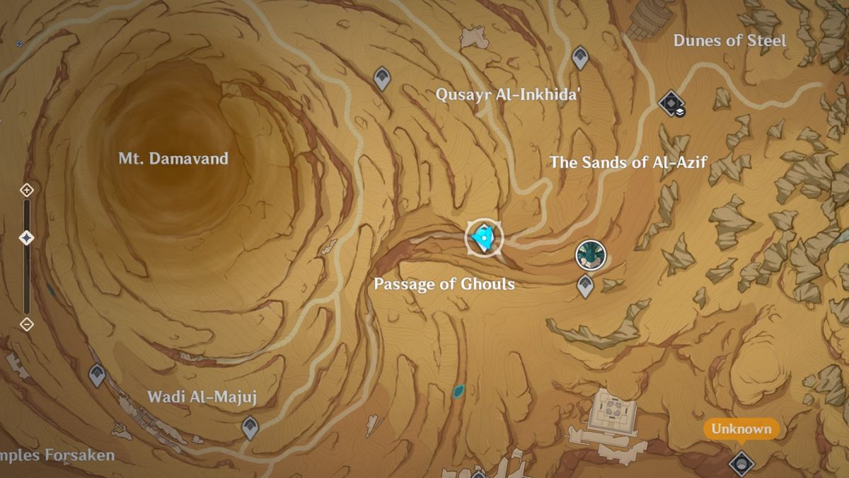 Genshin Impact Sand Grease Pupa - Passage of Ghouls waypoint