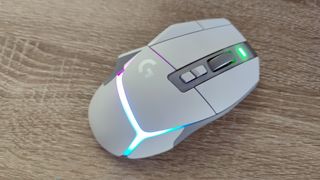 Logitech G502 X Plus review: mouse from above in white