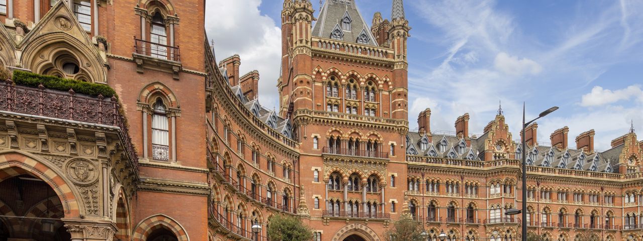 Exterior of St Pancras apartment, penthouse apartment from street level