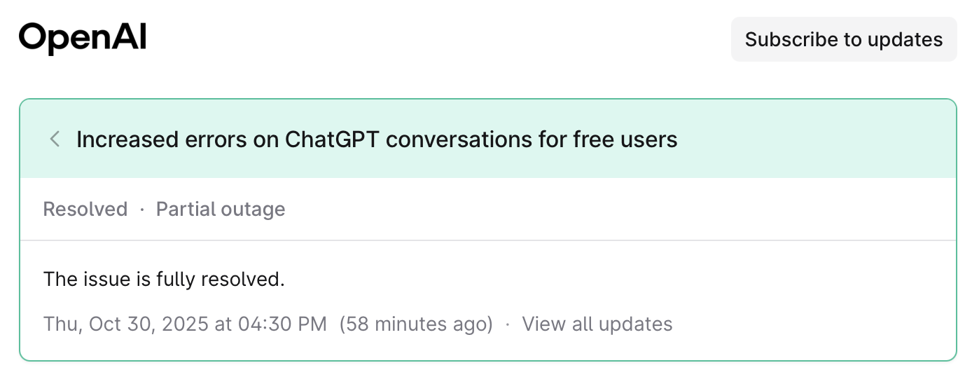 ChatGPT says it's fully resolved