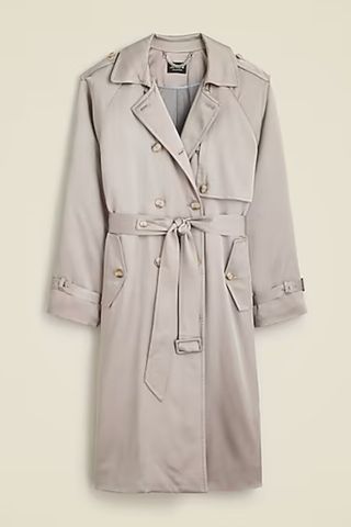 Relaxed Trench Coat in Satin Crepe