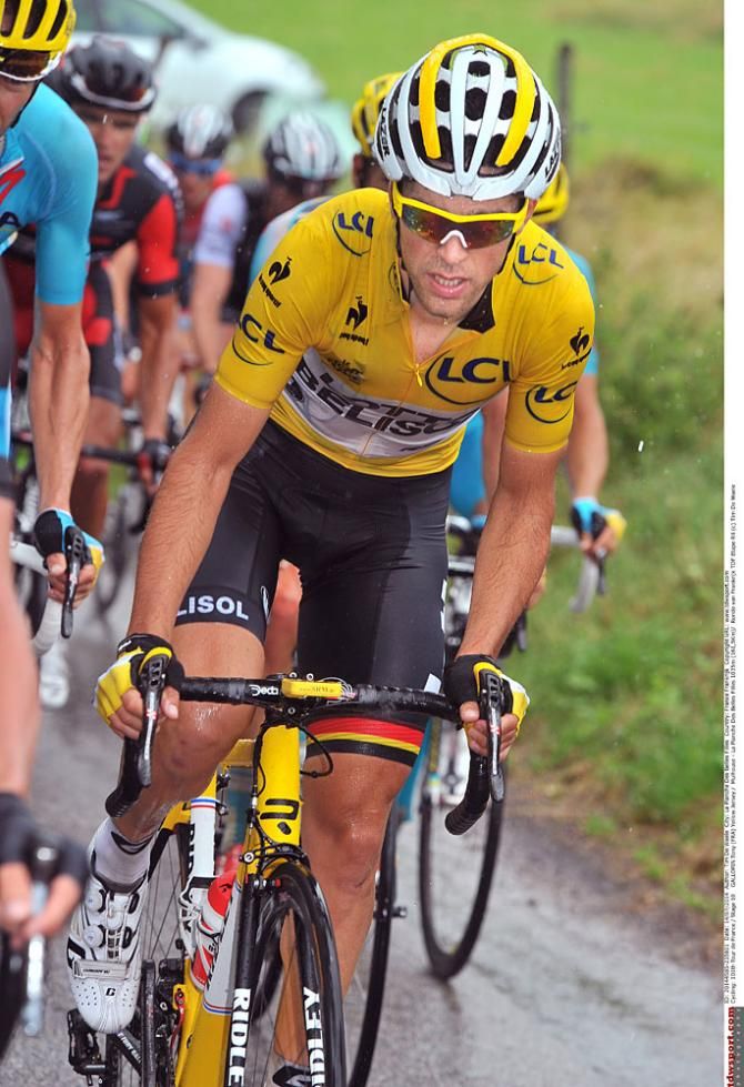 Tony Gallopin (Lotto Belisol) enjoys a day in yellow during stage 10