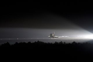 Space shuttle Endeavour makes its final landing at the Kennedy Space Center's Shuttle Landing Facility, completing a 16-day mission to the International Space Station on June 1, 2011. The shuttle's STS-134 mission was its final flight before being retired