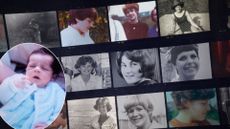 Marion McMillan, Julia Macklin, Ann Keen, Judy Baker. MIDDLE: Marion with her son, Joan Chambers, Marion McMillan, Judy Baker. BOTTOM: Julia, Joan, Ann, Judy, and Marion's baby boy