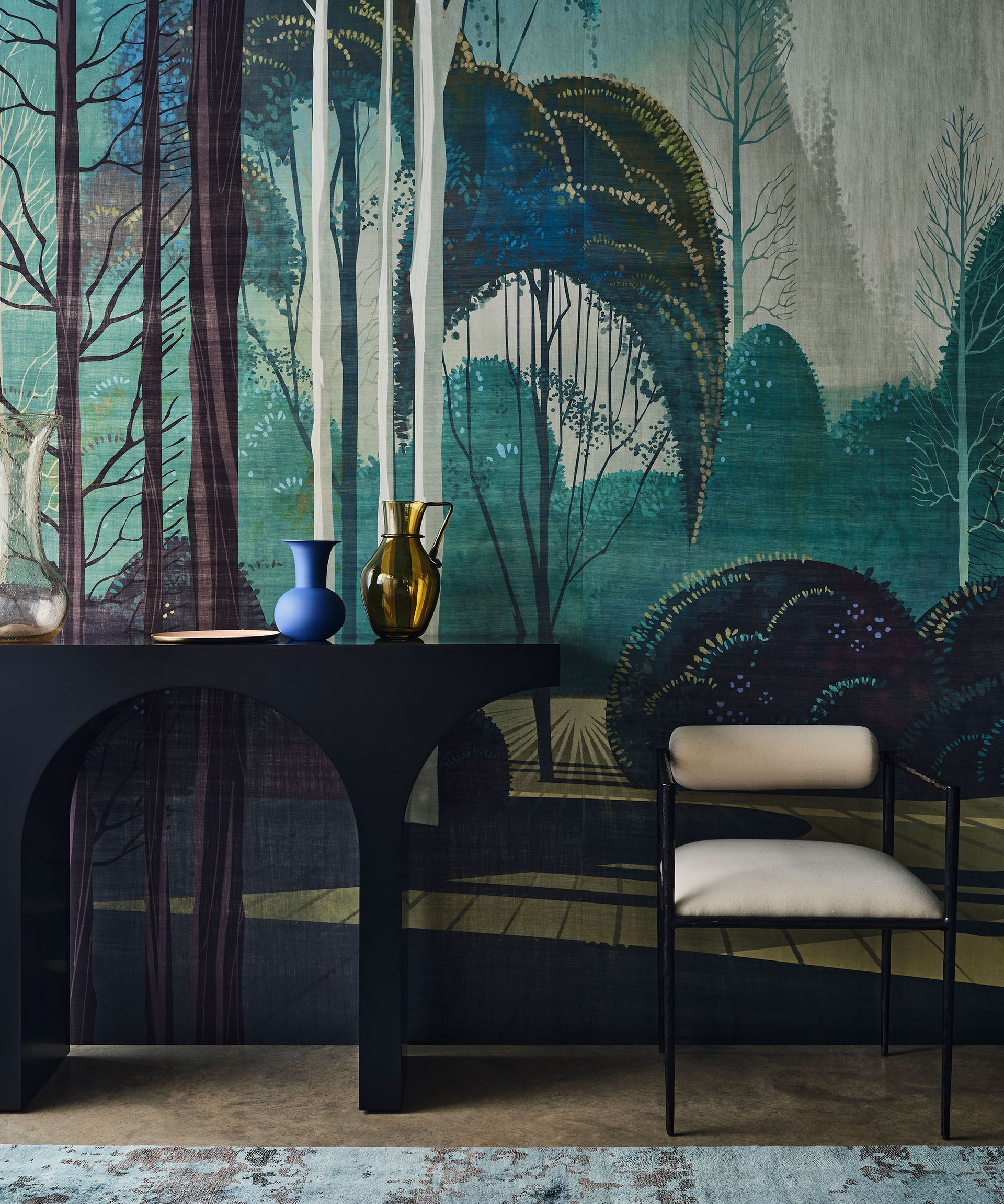 Entryway ideas with wall mural