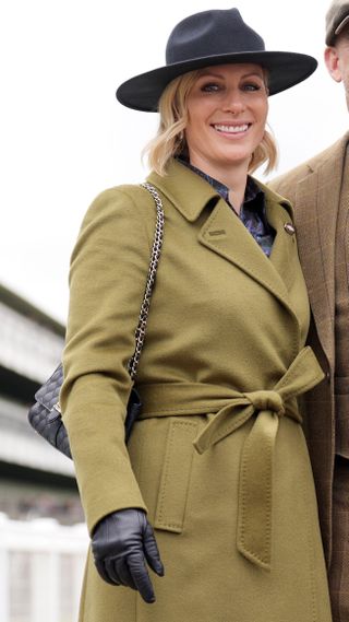 Zara Tindall attends Cheltenham 2025 wearing a green coat