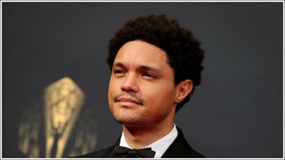 Trevor Noah wears a suit as he attends the 73rd Primetime Emmy Awards at L.A. LIVE on September 19, 2021 in Los Angeles, California.