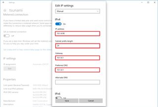 Windows 10 static IP address