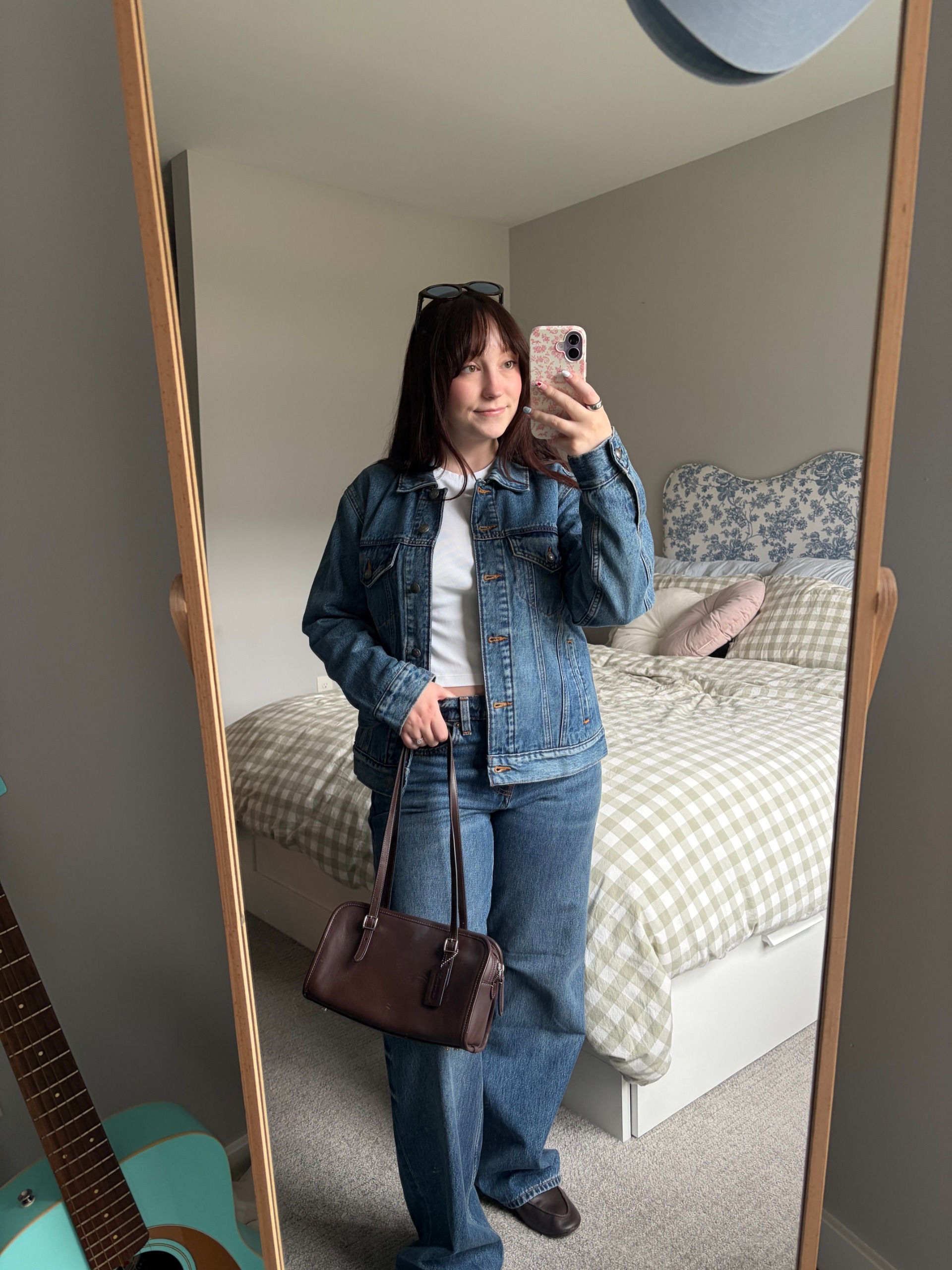 Meguire Hennes wearing the Gap x A.P.C fashion collaboration for fall