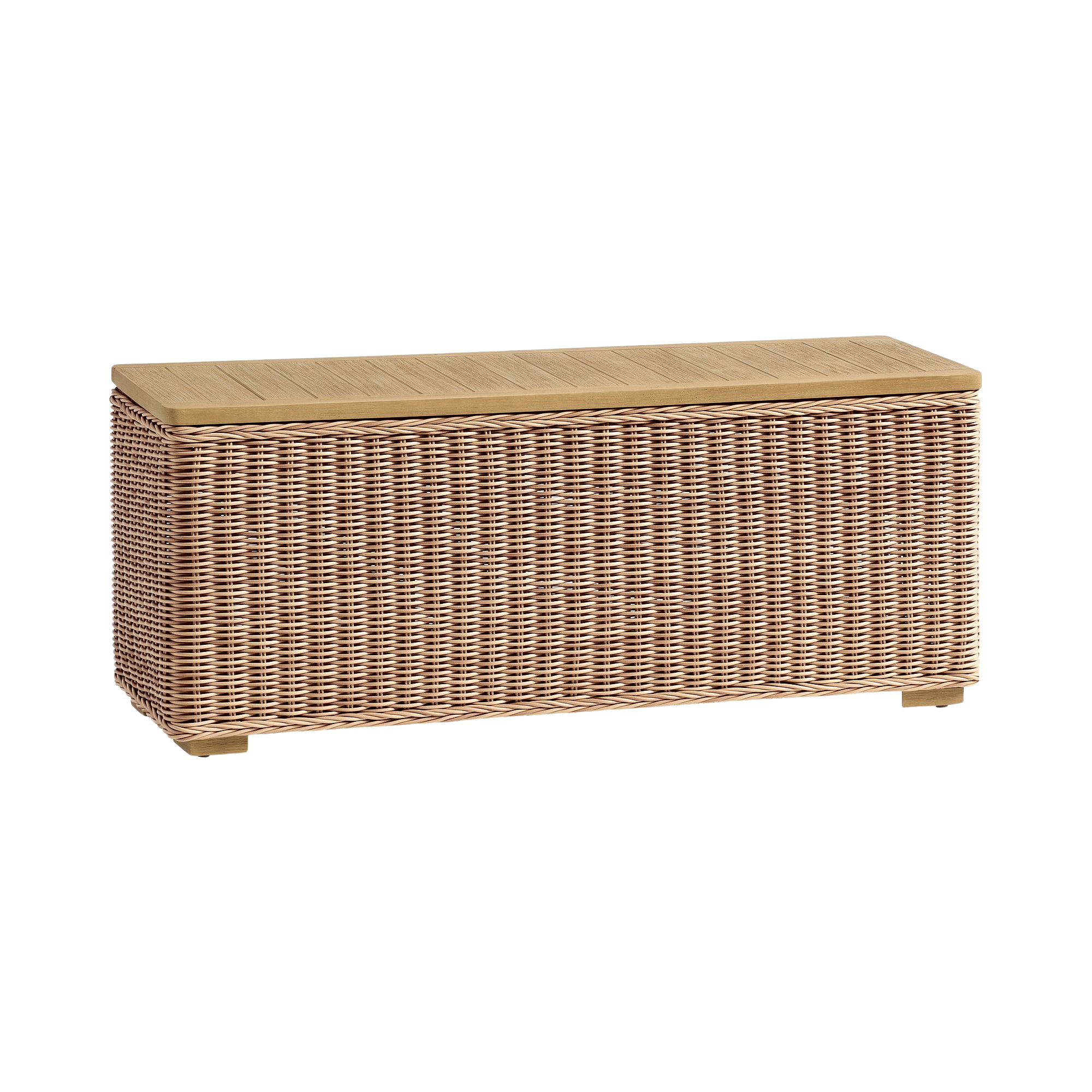 an outdoor storage bench