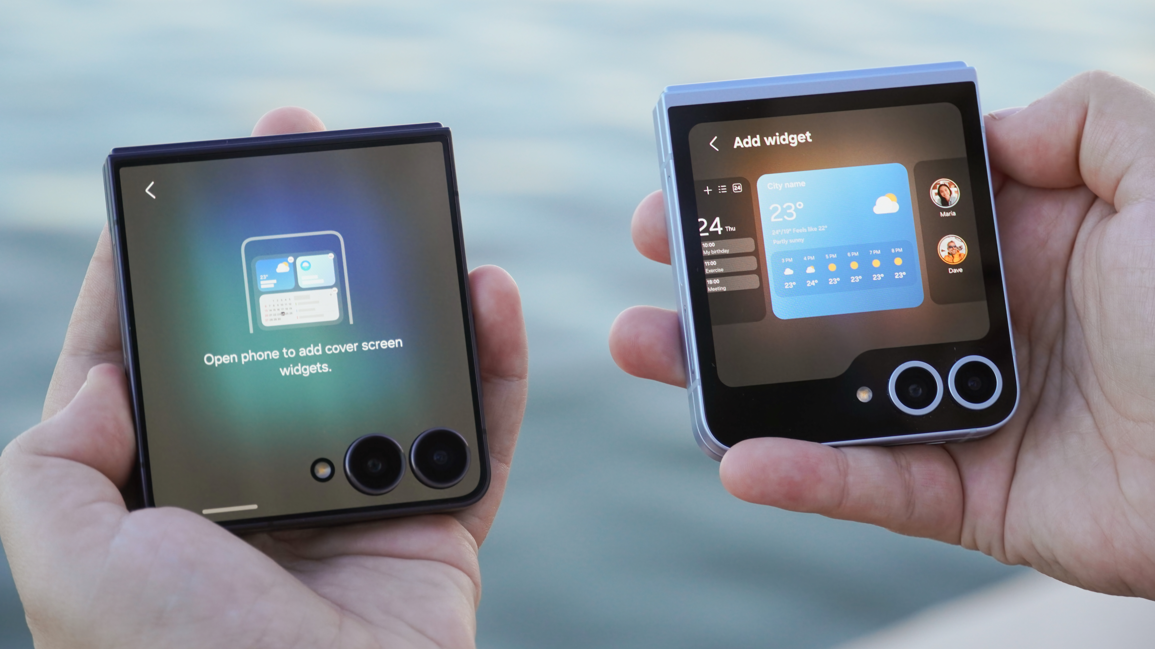 The cover screen experience on the Samsung Galaxy Z Flip 7 compared to the Galaxy Z Flip 6.