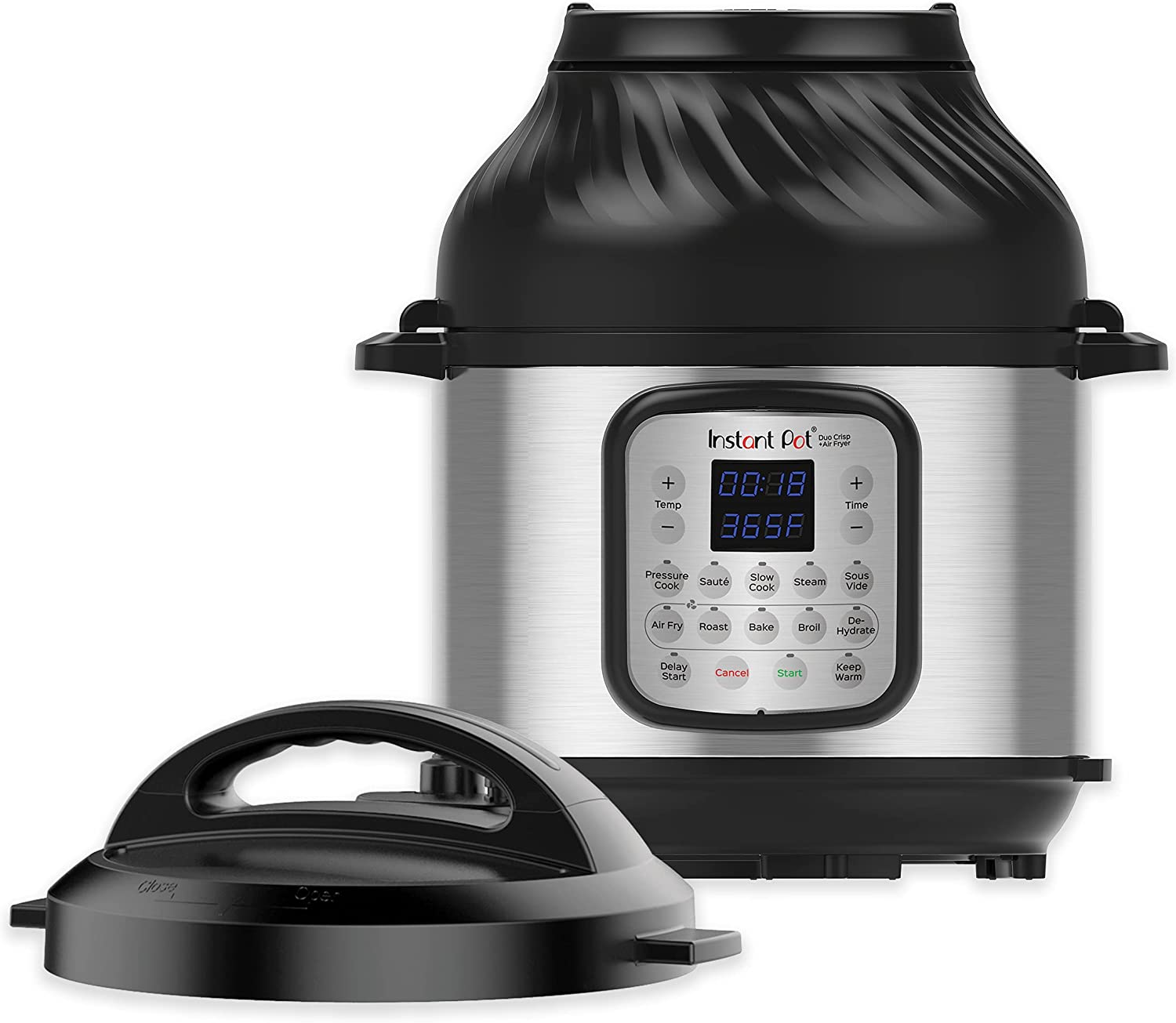 Instant Pot Duo Crisp on a white background