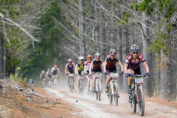 Mixed team rider Yolande De Villiers leads