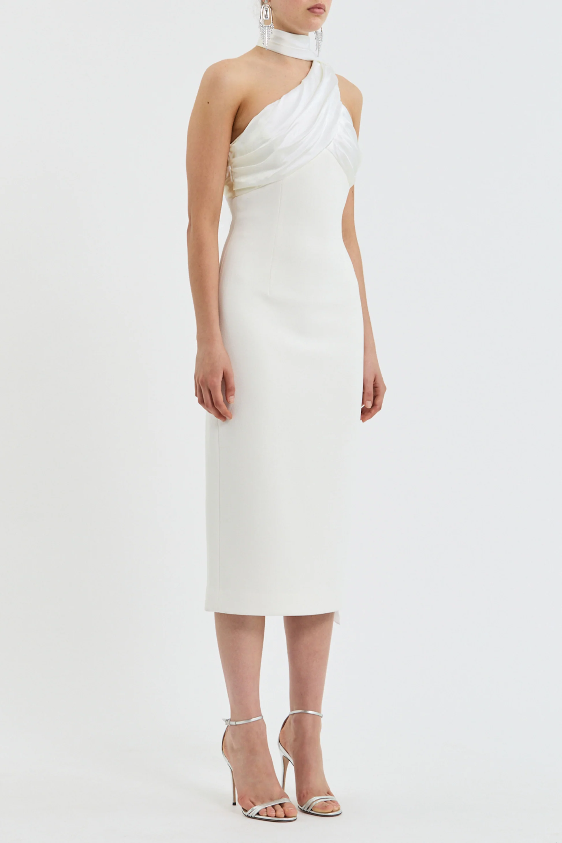Rebecca Vallance Atlas Halter Tie Midi Dress