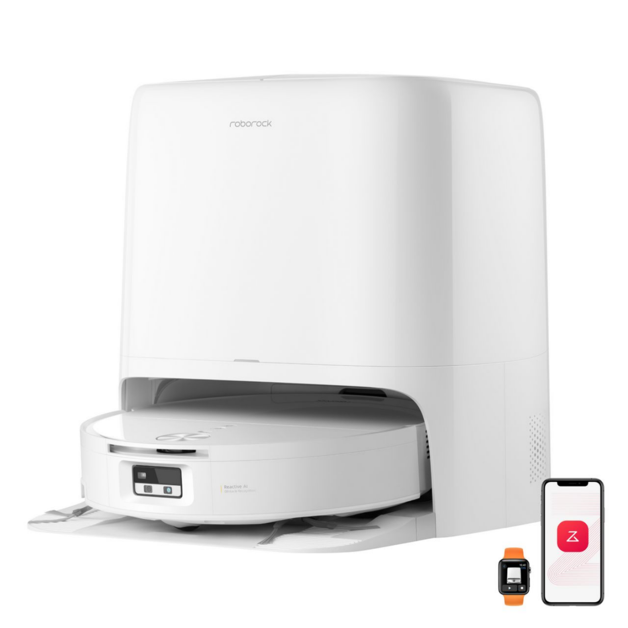 White Roborock Qrevo Edge 2 Flow Robot Vacuum cut-out