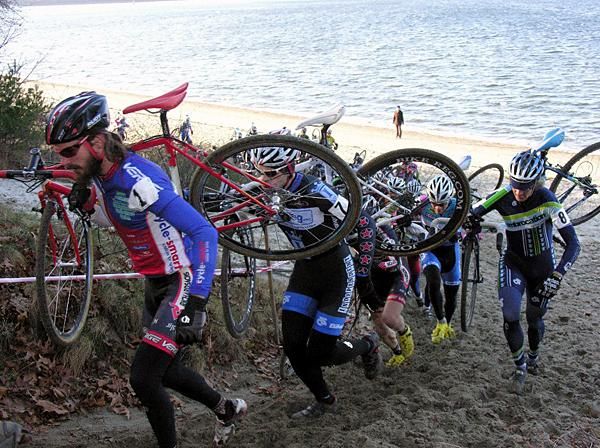 Eventual winner Dan Timmerman comes off the beach.