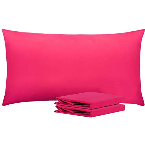 Ntbay King Pillowcase Set - 2 Pack Brushed Microfiber 20x36 Pillowcases - Soft, Wrinkle-Free, Fade-Resistant, Stain-Resistant, Magenta Pillowcases With Envelope Closure - 20x36 Inches, Magenta