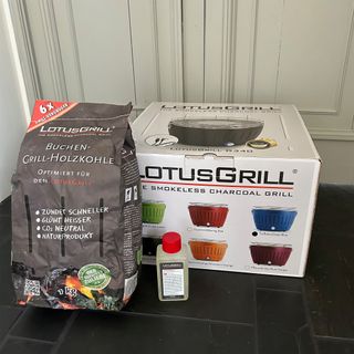 Testing the LotusGrill portable BBQ outside