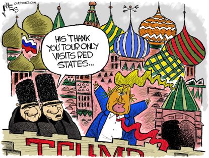 Political cartoon U.S. Donald Trump Russia ties
