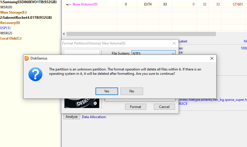 Format Ext4 in Windows