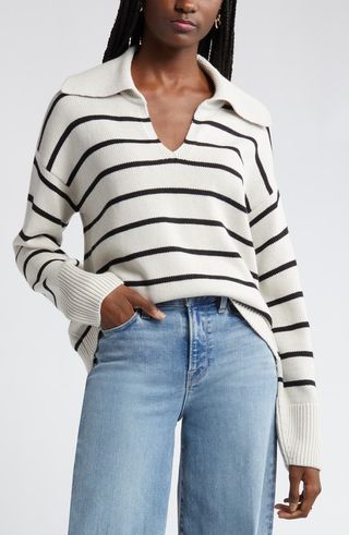 Stripe Cotton & Cashmere Sweater