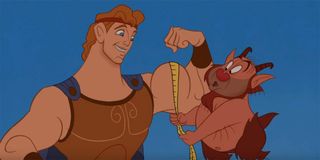 Phil Measuring Herc's biceps in Hercules