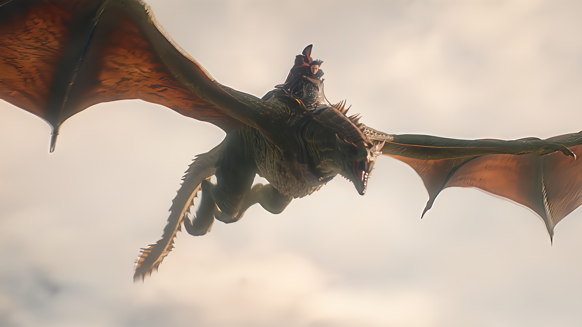 Harry Collett and dragon in House of the Dragon season 3
