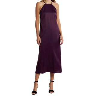 flat lay image of purple dress