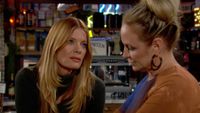 Michelle Stafford and Sharon Case as Phyllis and Sharon in a tense moment in The Young and the Restless