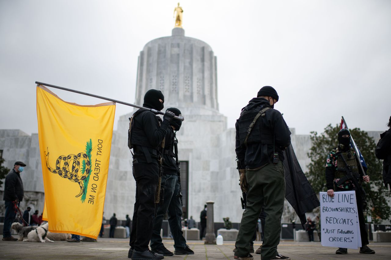 Protesters at the Oregon State Capitol