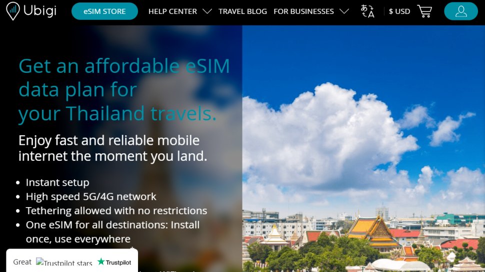 Ubigi website screenshot (October 2025).