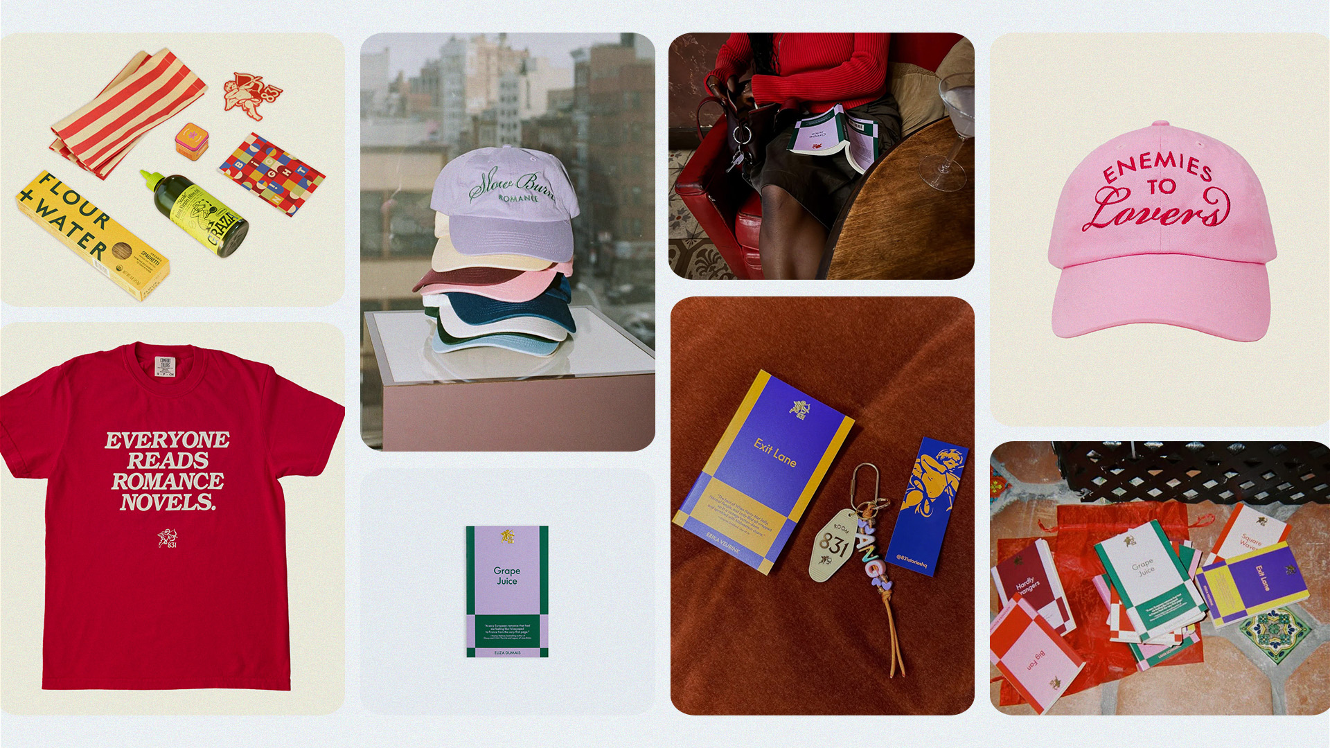 a collage of images featuring romance novels from 831 Stories