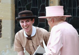 Queen Elizabeth and Maria Borallo at Princess Charlotte's christening