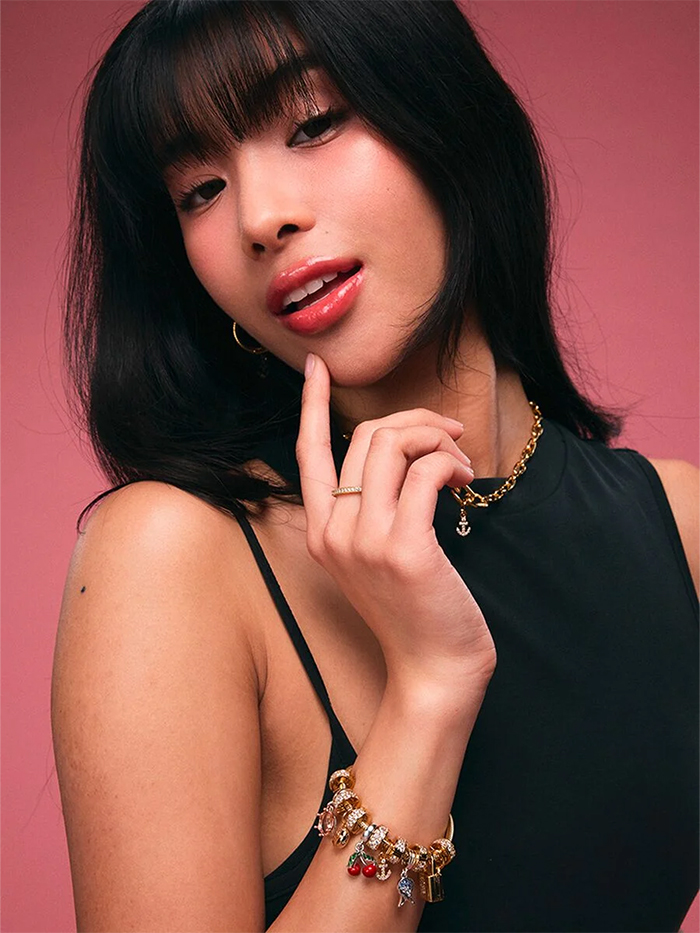 sophia poses while wearing pandora jewelry!