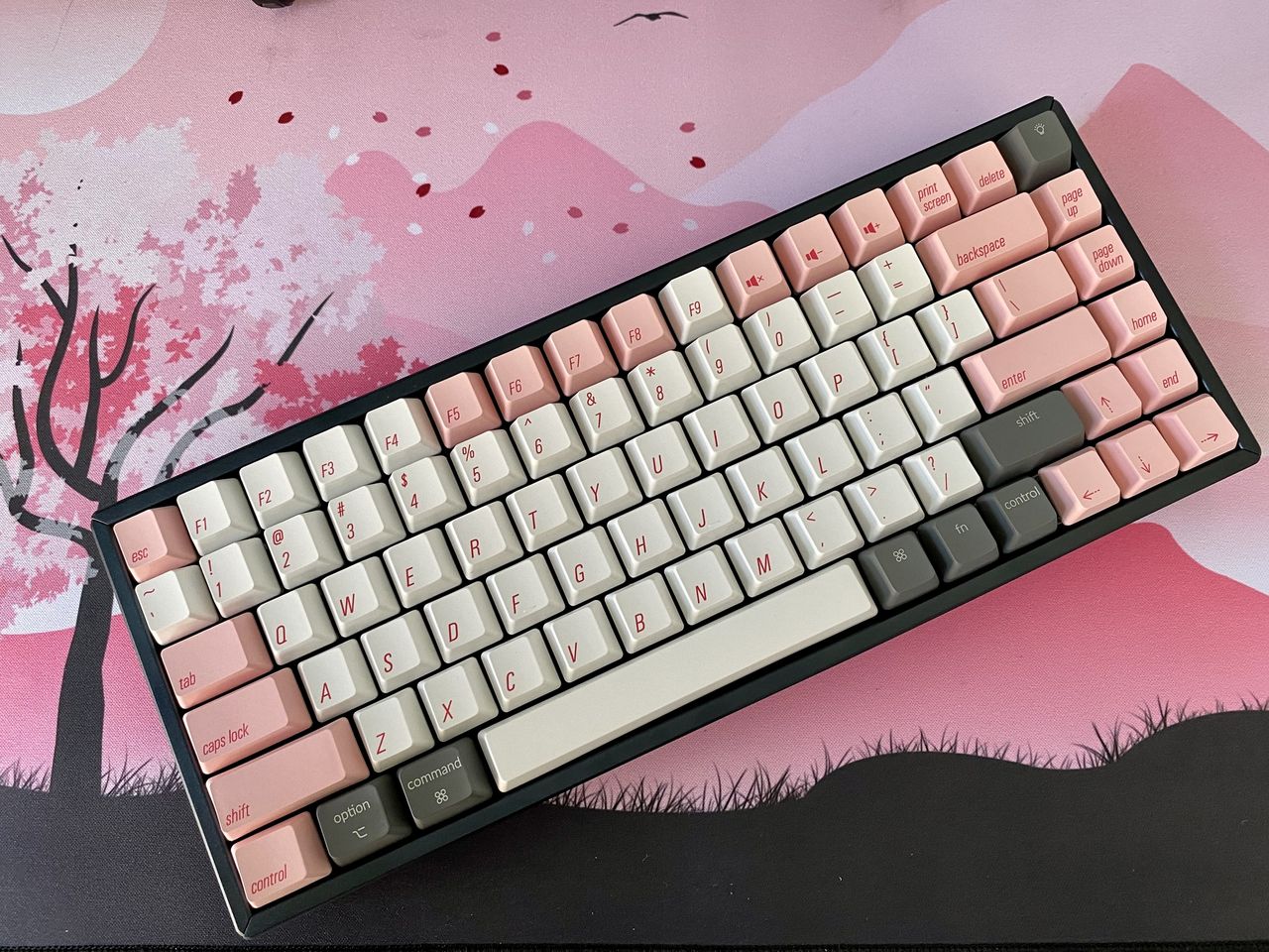 Keychron K2 V2 White Pink Caps