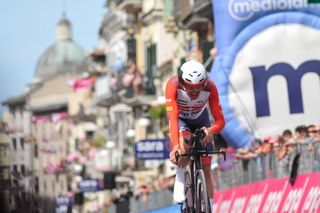 Mads Pedersen of TrekSegafredo team crosses the finish line during the 106th Giro dItalia 2023 Stage 1 a 196km individual time trial from Fossacesia Marina to Ortona on May 06 2023 in Ortona Italy Photo by Lorenzo Di ColaNurPhoto via Getty Images