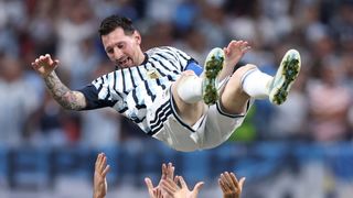 Argentina's Lionel Messi celebrating at World Cup 2026