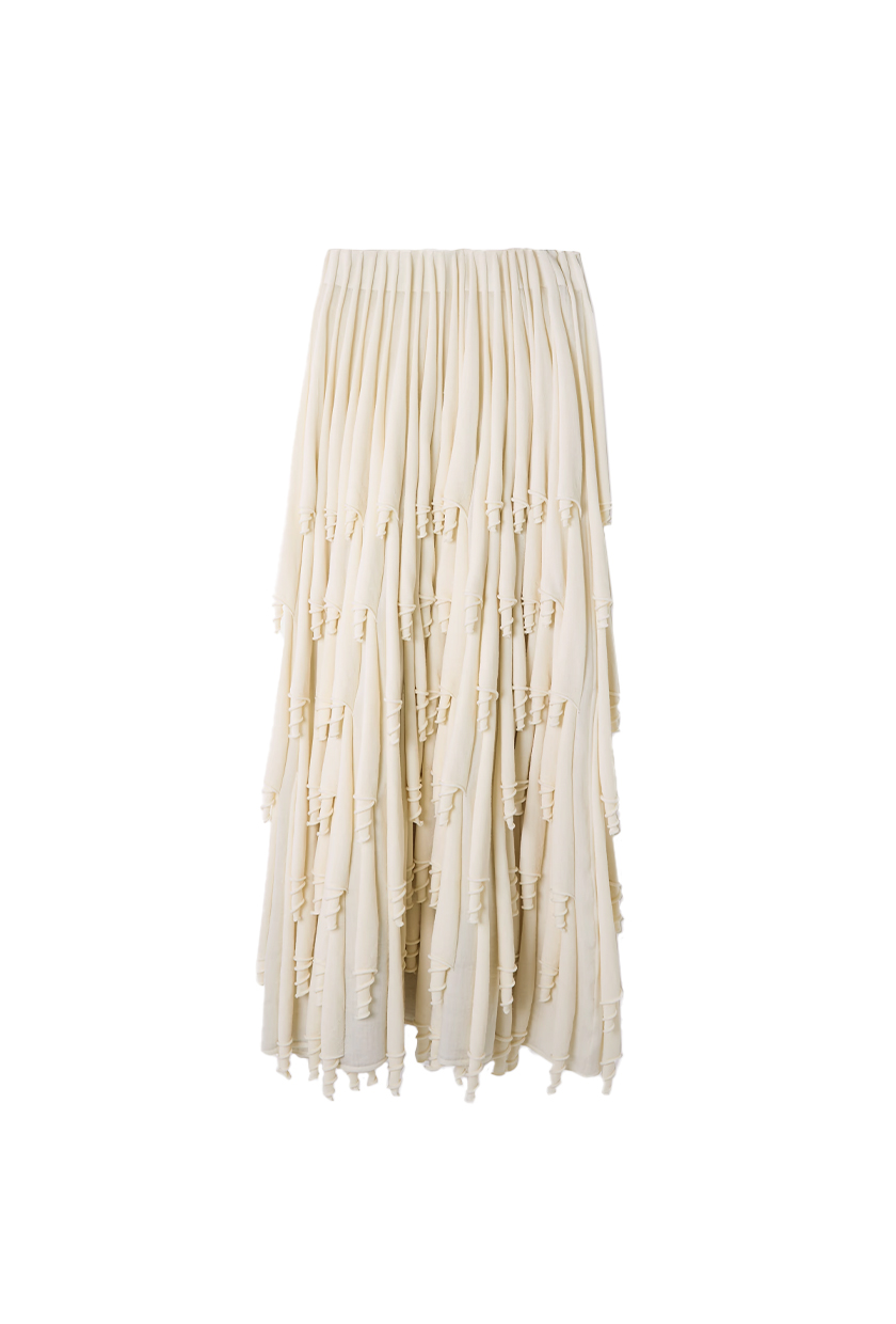 ALA&amp;Iuml;A, Tiered Pleated Midi Skirt