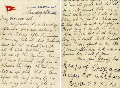 Last known letter written on the Titanic sells at auction